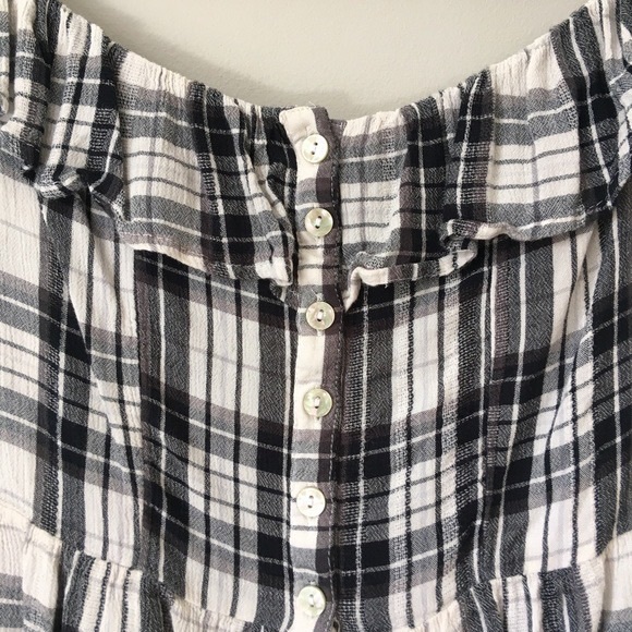 Off The Shoulder American Eagle Plaid Top - Picture 3 of 6